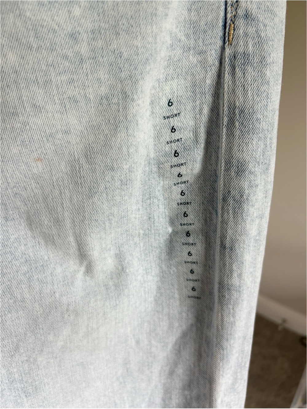 New ! American Eagle Stretch Super High-Waisted Baggy Wide-Leg Jean Salty Air 6S - Picture 11 of 14